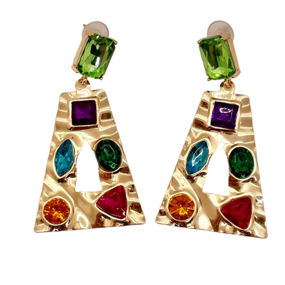 ❤️ FREE Geometric Rhinestone Modern Hipster Boho Hippie Party Chic Earrings